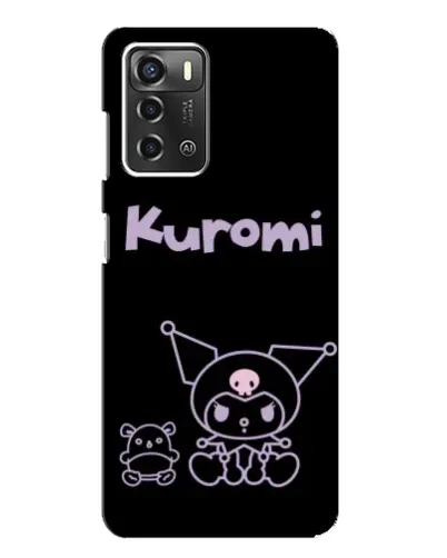 Чехол для ZTE Blade A52 с картинкой «Kuromi — черный минимализм»