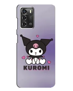 Чехол для ZTE Blade A52 с картинкой «Kuromi — фиолетовый арт»