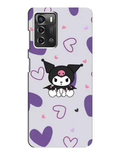 Чехол для ZTE Blade A52 с картинкой «Kuromi и лавандовые сердца»
