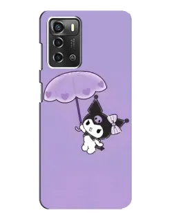 Чехол для ZTE Blade A52 с картинкой «Kuromi с зонтиком»