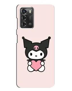 Чехол для ZTE Blade A52 с картинкой «Kuromi и сердце»