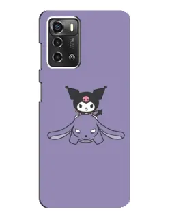 Чехол для ZTE Blade A52 с картинкой «Kuromi на лиловом фоне»