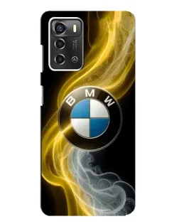 Чохол для ZTE Blade A52 з картинкою «Золотистий дим BMW»