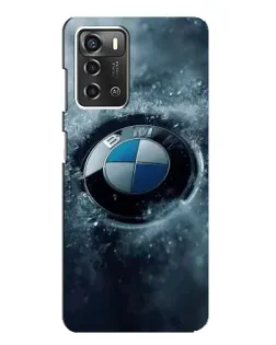 Чехол для ZTE Blade A52 с картинкой «Логотип BMW — лед»