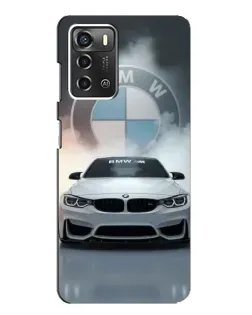 Чехол для ZTE Blade A52 с картинкой «BMW в белом дыму»