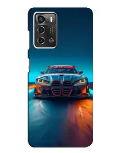 Чехол для ZTE Blade A52 с картинкой «BMW — огни неона»