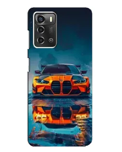 Чехол для ZTE Blade A52 с картинкой «BMW — золотая эмблема»
