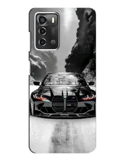 Чехол для ZTE Blade A52 с картинкой «BMW — акварельный дрифт»