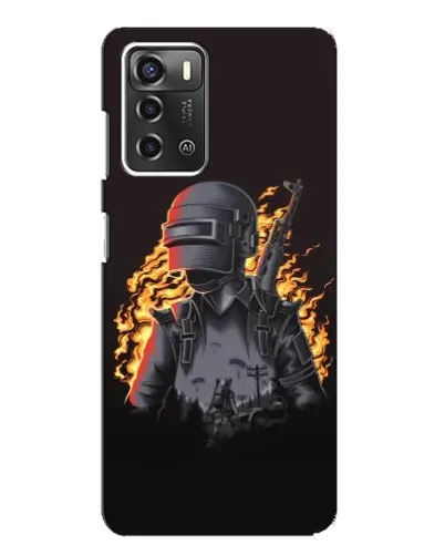 Чохол для ZTE Blade A52 з картинкою «PUBG — вогняний силует»