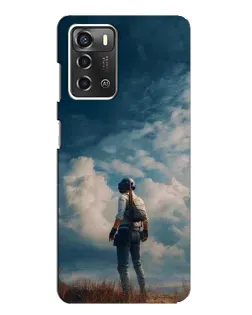 Чохол для ZTE Blade A52 з картинкою «Герой PUBG на скелі»