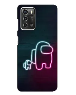 Чохол для ZTE Blade A52 з картинкою «Among Us неон-арт»