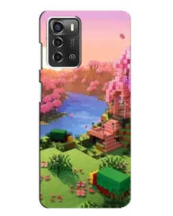 Чохол для ZTE Blade A52 з картинкою «Рожеве дерево Minecraft»