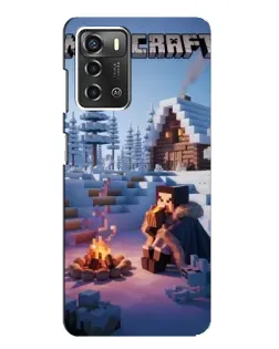 Чохол для ZTE Blade A52 з картинкою «Зимовий Minecraft»