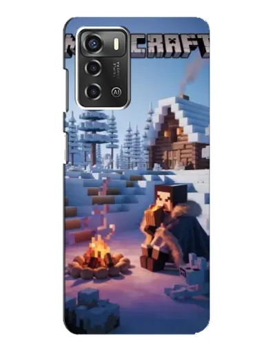 Чохол для ZTE Blade A52 з картинкою «Зимовий Minecraft»