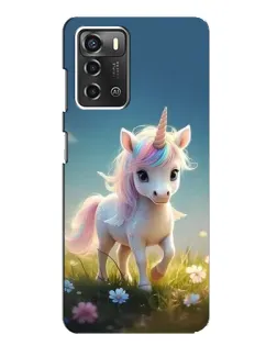 Чехол для ZTE Blade A52 с картинкой «Единорог на поляне»