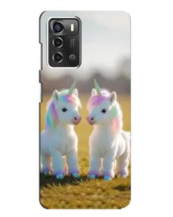 Чехол для ZTE Blade A52 с картинкой «Пара единорогов»