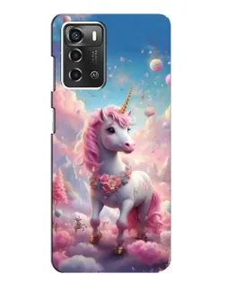 Чехол для ZTE Blade A52 с картинкой «Единорог среди облаков»