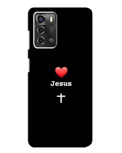 Чехол для ZTE Blade A52 с картинкой «Сердце - Jesus»