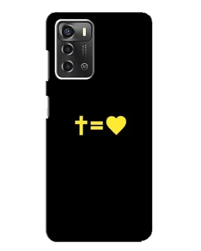 Чехол для ZTE Blade A52 с картинкой «Сердце и Крест»
