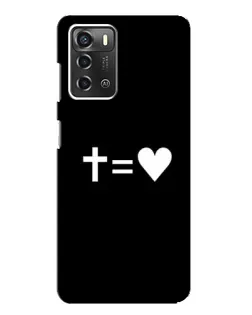 Чехол для ZTE Blade A52 с картинкой «Крест и Сердце»