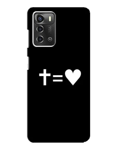 Чехол для ZTE Blade A52 с картинкой «Крест и Сердце»