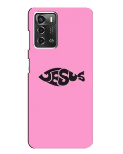 Чехол для ZTE Blade A52 с картинкой «Розовый символ  Jesus»