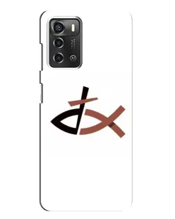Чехол для ZTE Blade A52 с картинкой «Рыба и крест»