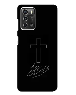 Чехол для ZTE Blade A52 с картинкой «Графический крест Jesus»