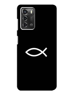 Чехол для ZTE Blade A52 с картинкой «Символ рыбы Jesus»