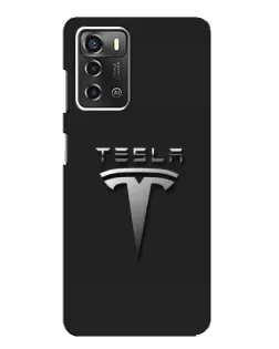Чохол для ZTE Blade A52 з картинкою «Сталевий логотип Tesla»