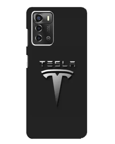 Чохол для ZTE Blade A52 з картинкою «Сталевий логотип Tesla»