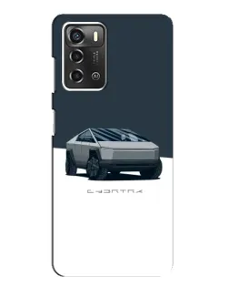 Чохол для ZTE Blade A52 з картинкою «Сріблястий Cybertruck Tesla»
