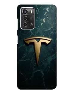 Чохол для ZTE Blade A52 з картинкою «Мармурова Tesla Gold»