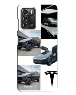 Чохол для ZTE Blade A52 з картинкою «Колаж Cybertruck Tesla»