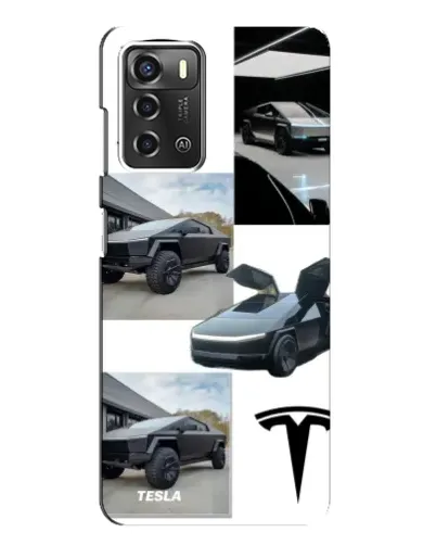 Чохол для ZTE Blade A52 з картинкою «Колаж Cybertruck Tesla»