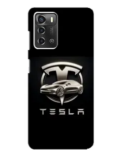 Чохол для ZTE Blade A52 з картинкою «Tesla — срібне авто»