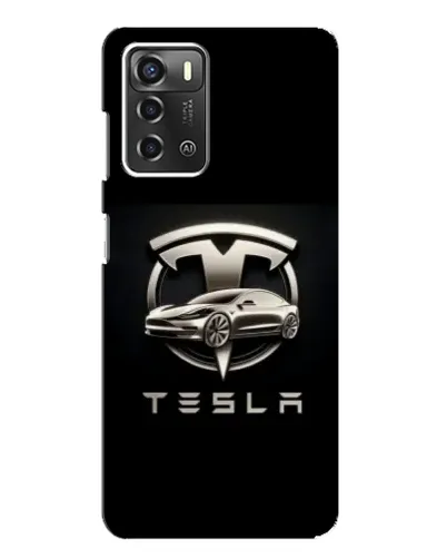 Чохол для ZTE Blade A52 з картинкою «Tesla — срібне авто»