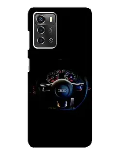 Чохол для ZTE Blade A52 з картинкою «Салон Audi — кермо»