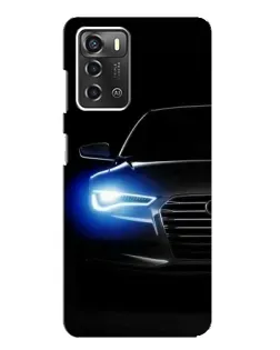 Чохол для ZTE Blade A52 з картинкою «Неоновий погляд Audi»