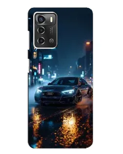 Чохол для ZTE Blade A52 з картинкою «Нічне місто та Audi»