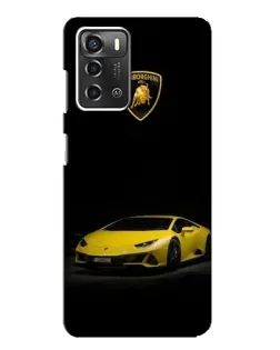 Чохол для ZTE Blade A52 з картинкою «Lamborghini жовтий акцент»
