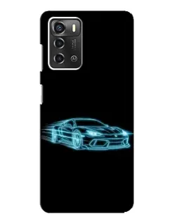 Чохол для ZTE Blade A52 з картинкою «Неоновий контур Lamborghini»