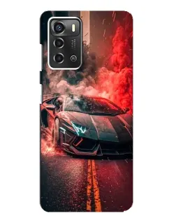 Чохол для ZTE Blade A52 з картинкою «Lamborghini червоний дим»