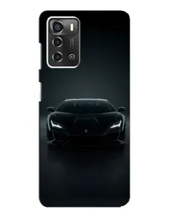Чохол для ZTE Blade A52 з картинкою «Чорний Lamborghini Aventador»