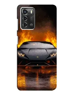 Чохол для ZTE Blade A52 з картинкою «Lamborghini у вогні»