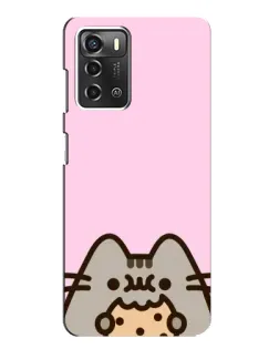 Чохол для ZTE Blade A52 з картинкою «Pusheen та печиво»