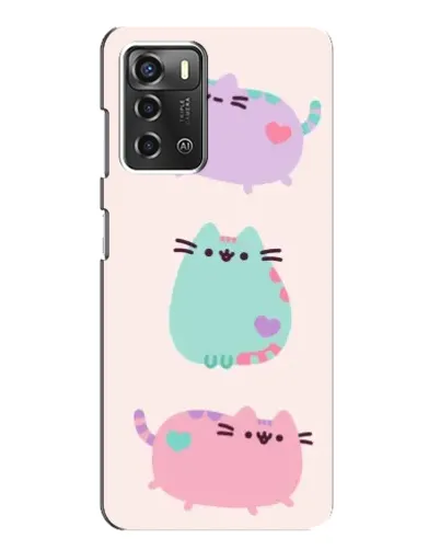 Чохол для ZTE Blade A52 з картинкою «Pusheen тріо»
