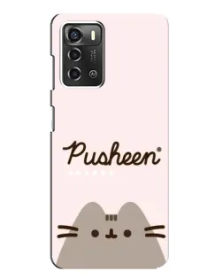 Чохол для ZTE Blade A52 з картинкою «Pusheen логотип»