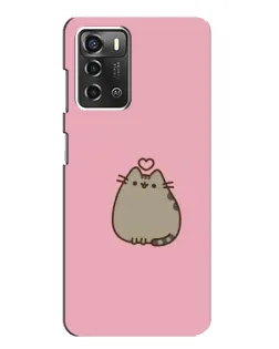 Чохол для ZTE Blade A52 з картинкою «Pusheen серце»
