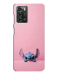 Чехол для ZTE Blade A52 с картинкой «Stitch выглядывает»